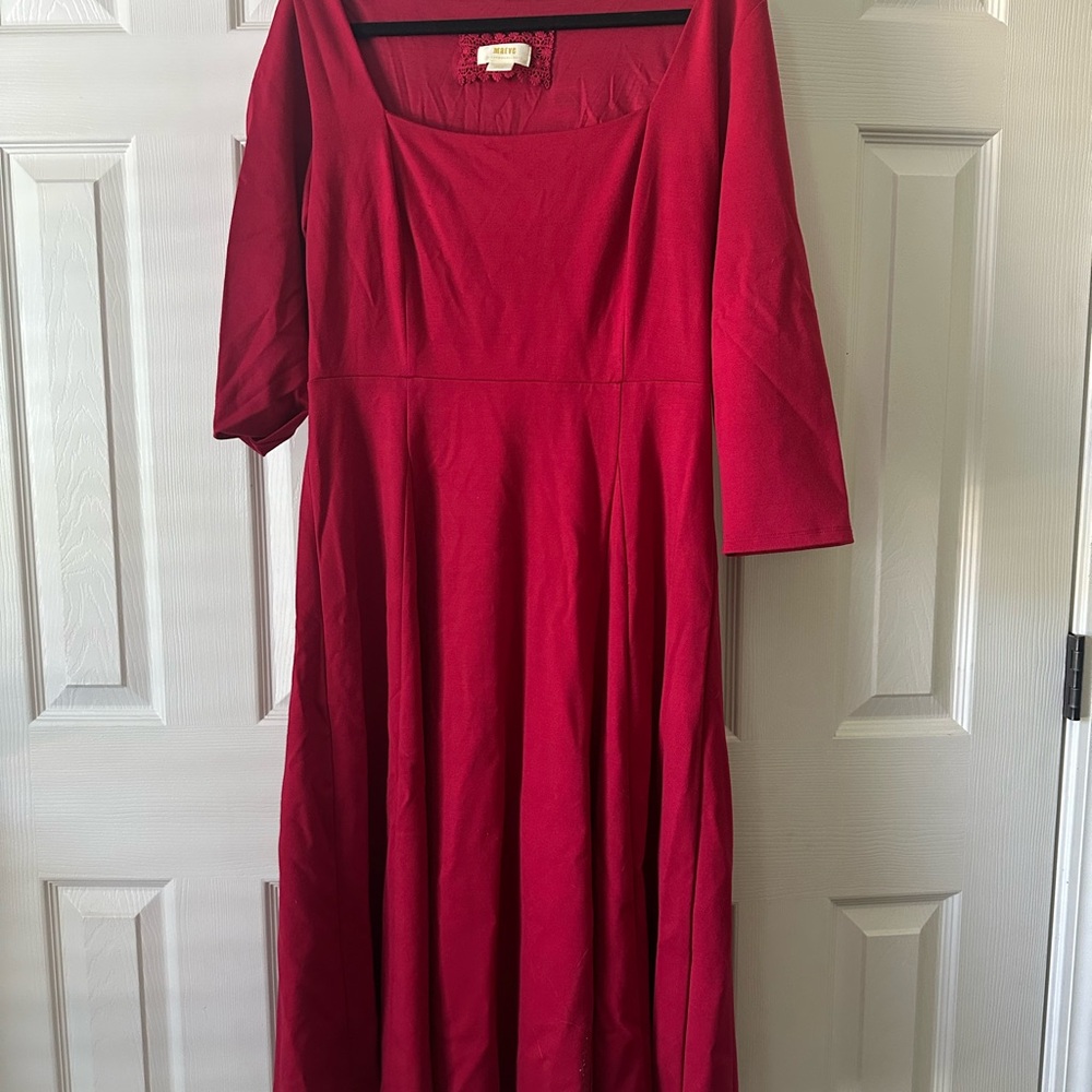 Maeve Red Midi Dress